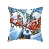 Winter Snow Scene Santa Claus Santa Snowman Luhua Ring Car Christmas Tree Bedroom Living Room Sofa Restaurant Seat Pillow Sleeve