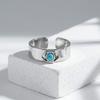 Vnox Devils Eye Adjustable Cuff Ring for Men, 6mm Wide Band Waterproof Stainless Steel Turquoise Stone Punk Rings Jewelry Gifts