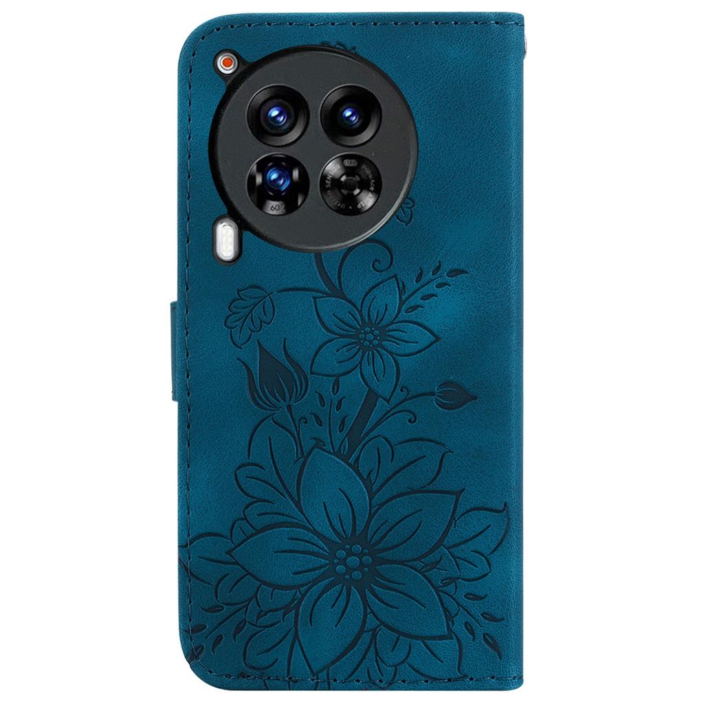 For TECNO Camon 30 Premier 5G Wallet Case Lily Imprint Anti-Drop Leather Phone Cover