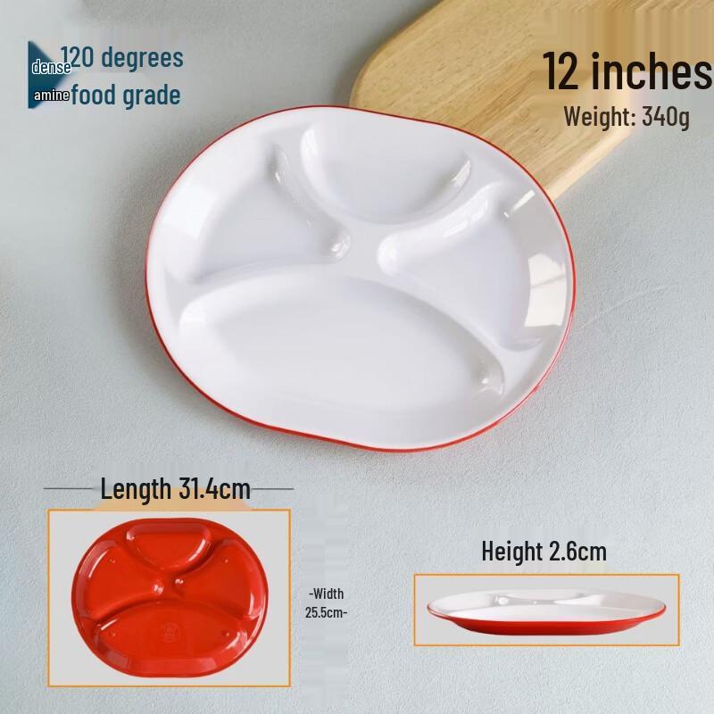 Melamine Multi-Compartment Cafeteria Tray 12-inch