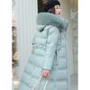Winter Down Cotton Parkas Jacket Women's X-Long Faux Fur Collar Padded Jacket Thick Loose Large Size Padded Jacket