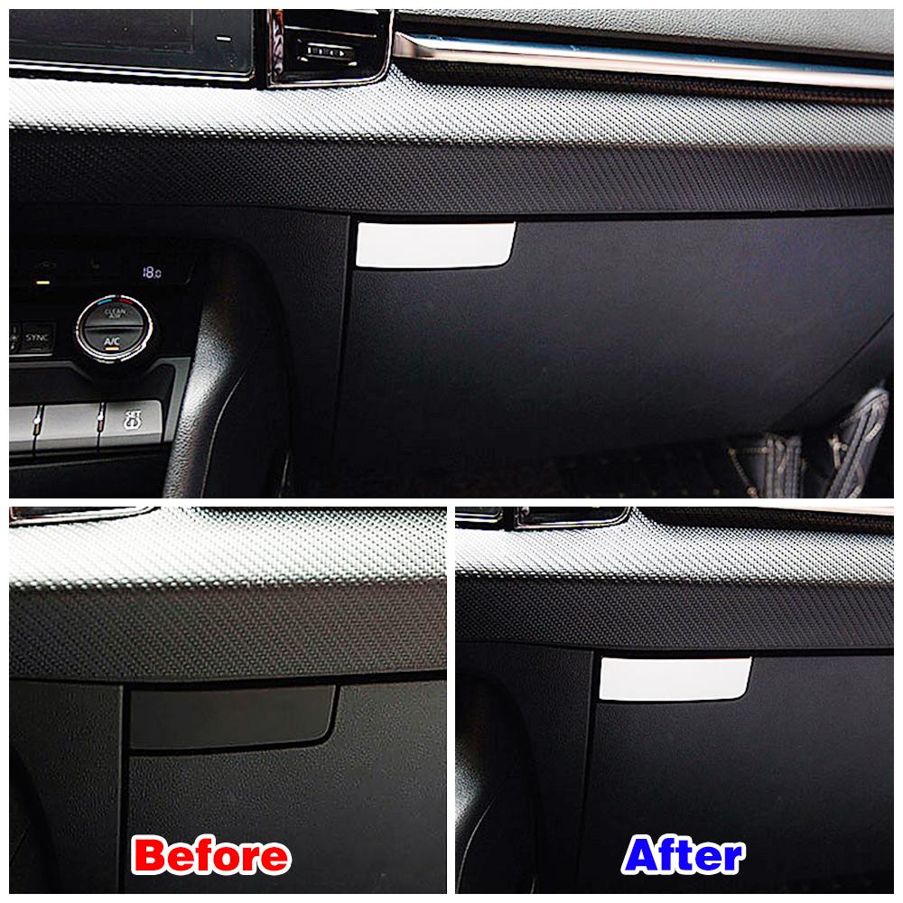 For Skoda Karoq 2017-2024 Car Storage Box Glove Box Glovebox Switch Button Cover Trim Stainless Steel Decorative Sticker