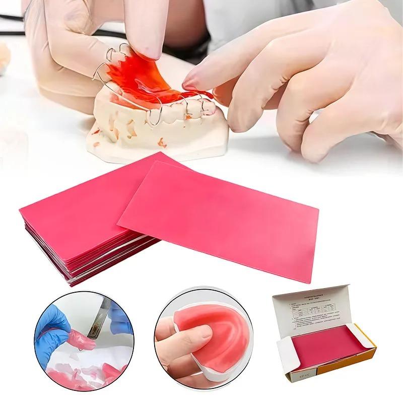 Dental Model Red Wax Sheets Casting Aid Wax Patterns for Dental Prosthetics Technicians Student-Specific Carving Consumables