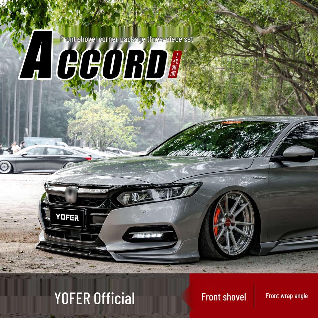 YOFER Tenth Gen Accord Body Kit: Front Lip, Corner Splitters, Spoiler, Bumper.