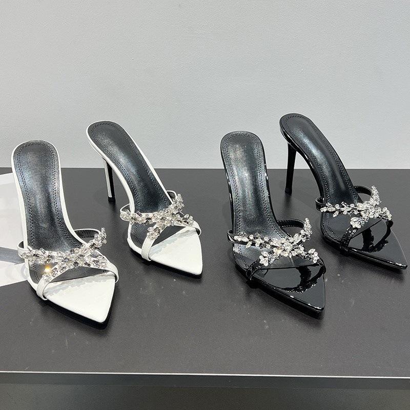 Pointed Rhinestone Slippers Women's 2025 Summer Royal Sister Sexy High Heels Beautiful High Heel Sandals