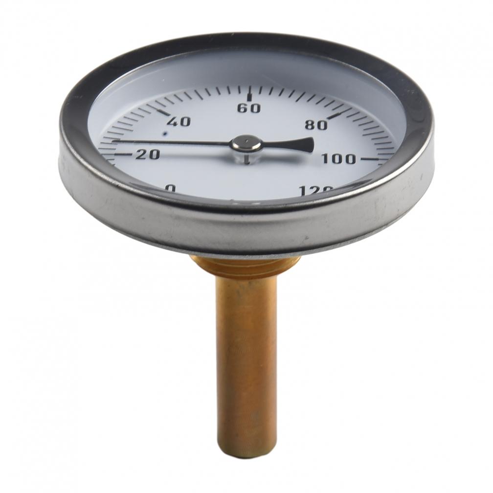 1x Thermometer Hot Water Pipe Thermometer 0-120 °C Heating 63mm Dial Temp