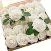 25Pcs Artificial Foam Rose Flowers with Stems for DIY Wedding Bouquets Centerpieces Mothers Day Valentines Home Party Decor