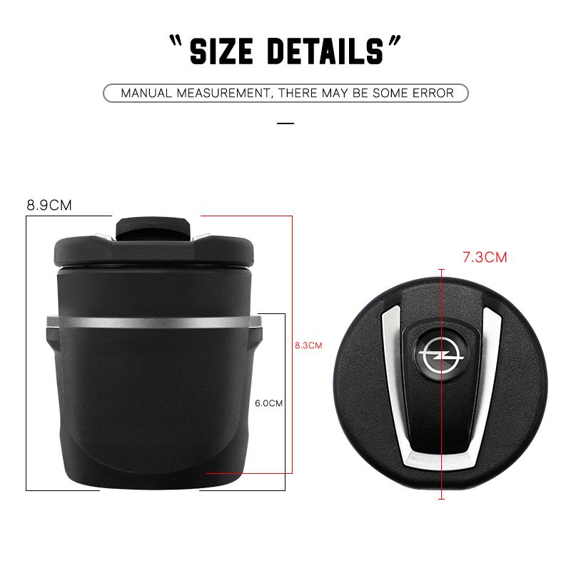 Car Cigarette Ashtray Cup LED Light Portable Detachable For Opel Astra Grandland Corsa Mokka Frontera Insignia Zafira Vivaro