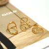 Stainless Steel Geometric Line Hollowed-Out Opening Ring Simple And Fashionable Design Sense Trendy Jewelry Accessory For Women