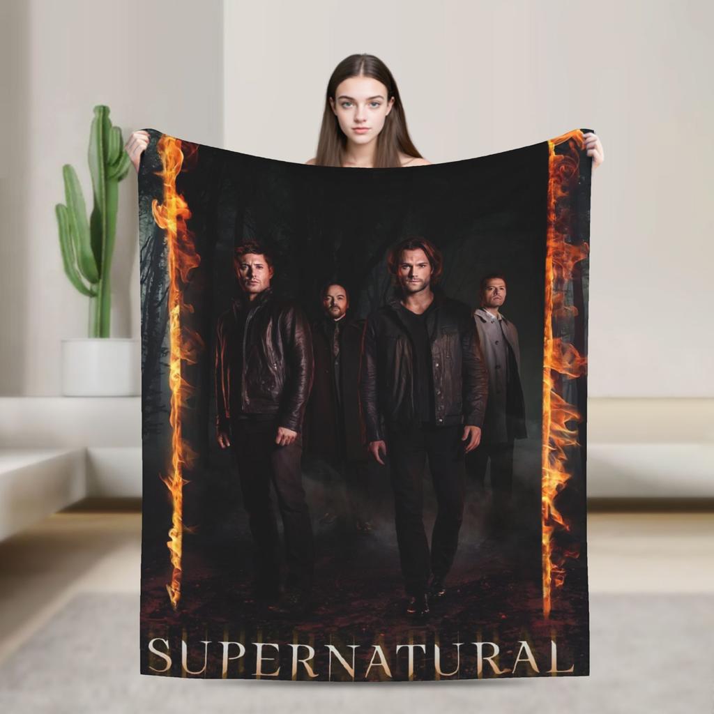 Supernatural TV Flannel Blanket  Super Soft Throw Blanket for Living Room Decorative Graphic Bedspread Sofa Bed Cover