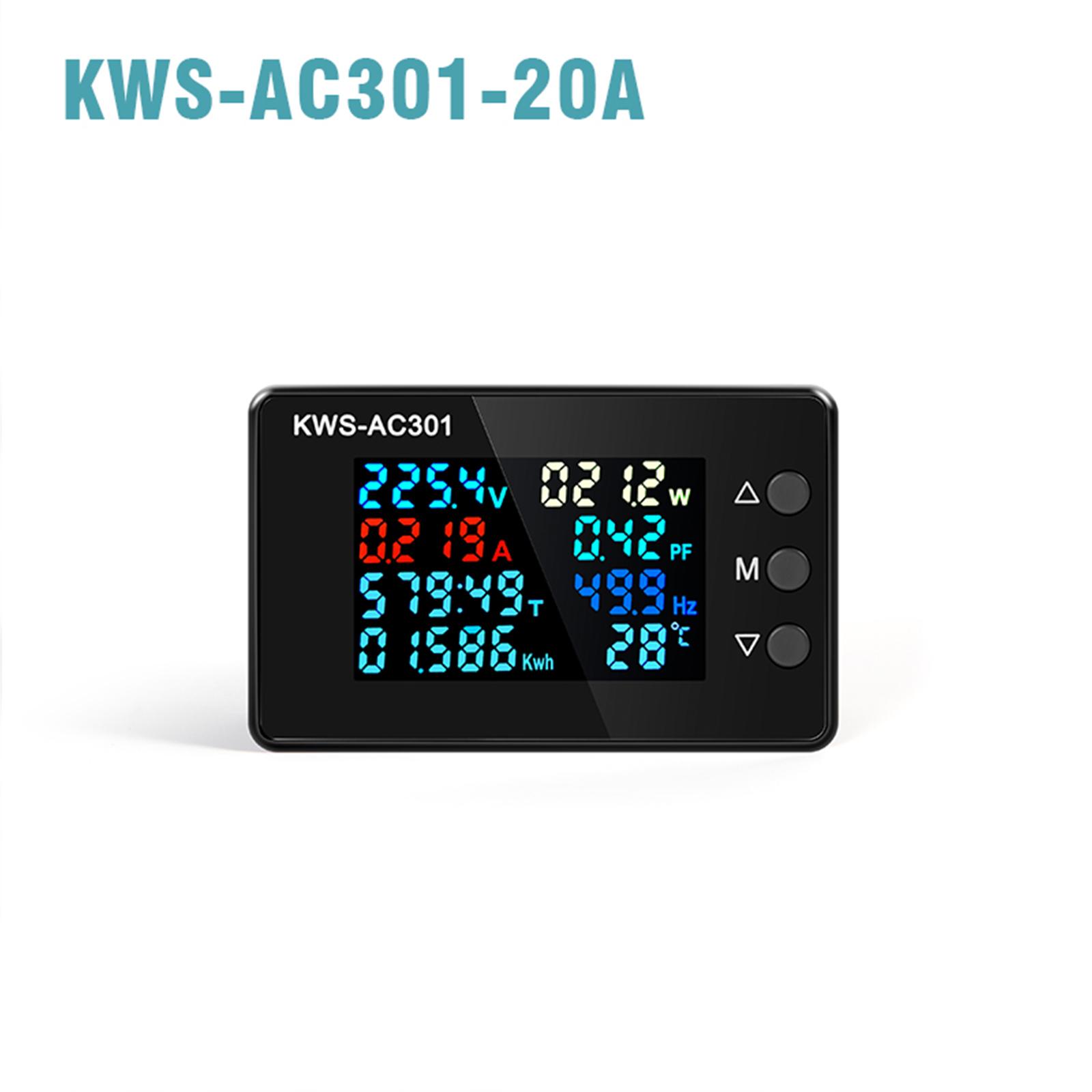 

KWS-AC301 Wattmeter Power Meter Voltmeter multimeters tester Power Analyzers LED AC Electricity Meter 0-20/100A Detector