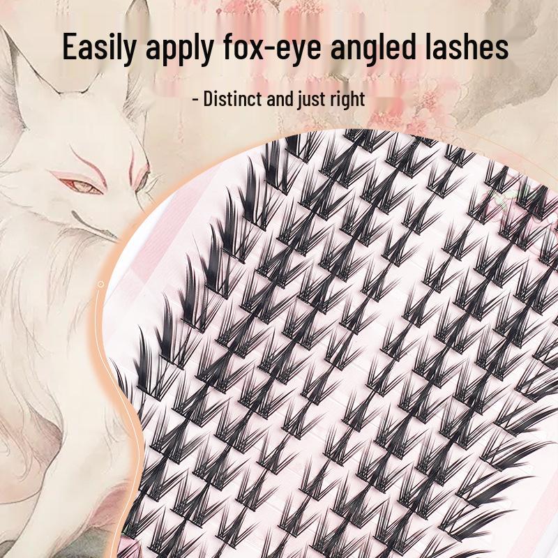Fox-Style Natural Thick False Eyelashes with Black Stem In a Large-Capacity Book for a Mother-Inspired Look