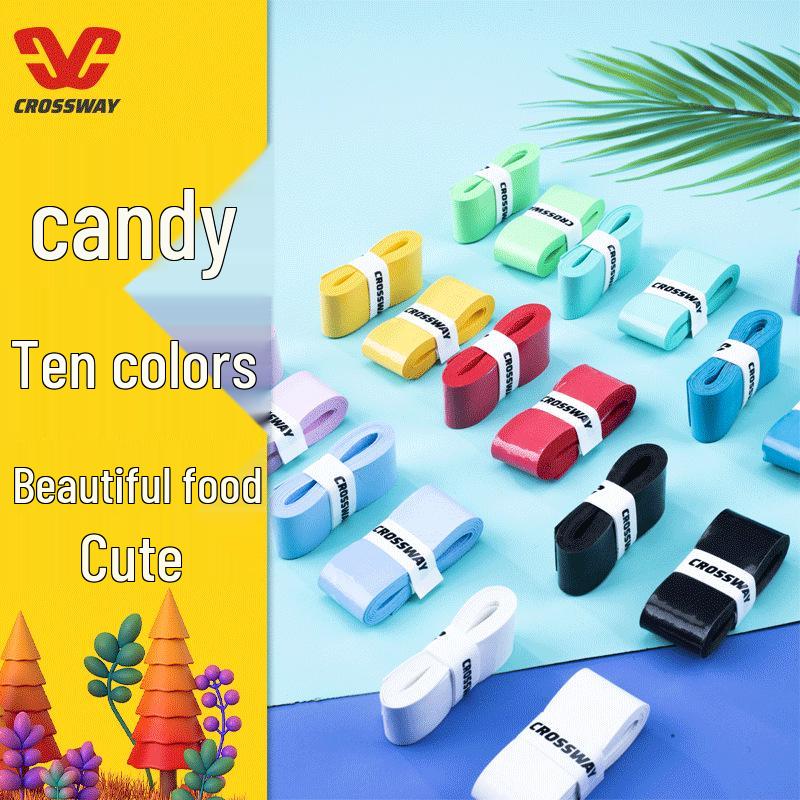 Candy Anti-Slip Sweat-Absorbent Badminton/Tennis Racket Grip - Shock-Absorbing, Individually Packed.