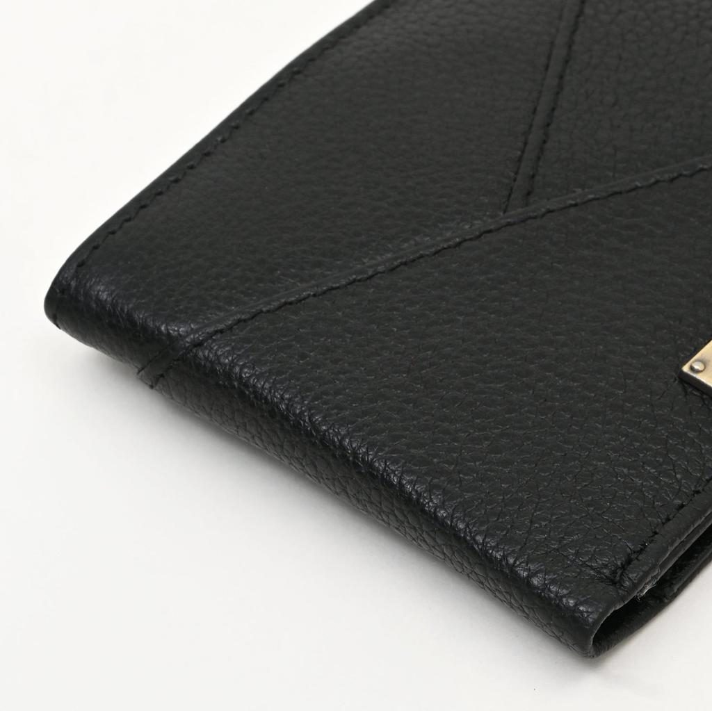 Men's Leather Wallet 2S Grablk -Premium Black Grained Napa Leather Wallet with Coin Pocket & 4 Card Slots - Luxury Slim Bifold Design