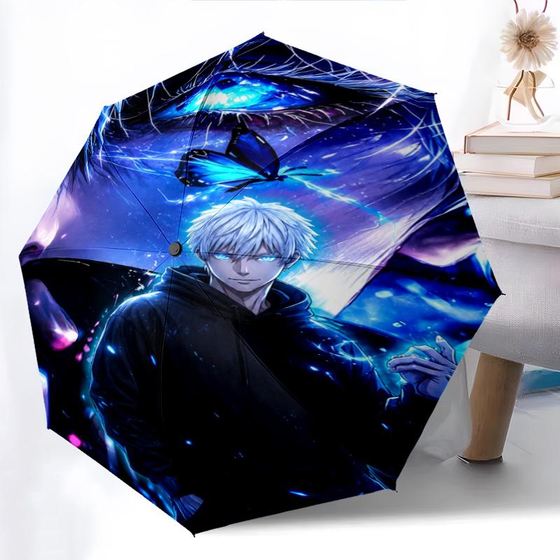 1PC Jujutsu Kaisen Automatic Umbrella - Suitable Travel Outdoor Portable Umbrella Birthday Gift Daily Essentials