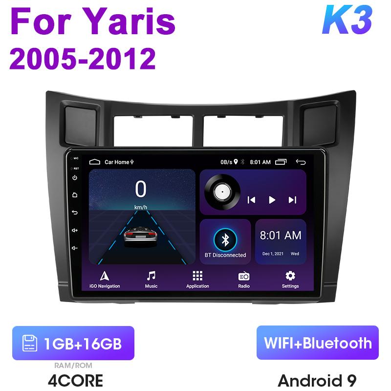 2 Din Android 12 Car Radio For Yaris 2005 - 2012 Multimedia Video Player Navigation GPS 4G Carplay Stereo QLED DVD RDS Head Unit
