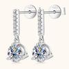 High-End Moissanite Tassel Drop Earrings: S925 Sterling Silver, Three-Prong Design