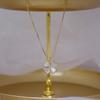 PONYKISS  Sterling Silver 18K Gold Opal Clover Pendant Chain Necklaces for Women Cute Plant Fine  Minimalist Accessory