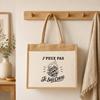 Sac cabas - PLANETEE - J'peux pas minimaliste - Toile de jute et coton - Beige - 21 L (43×33×21 cm)