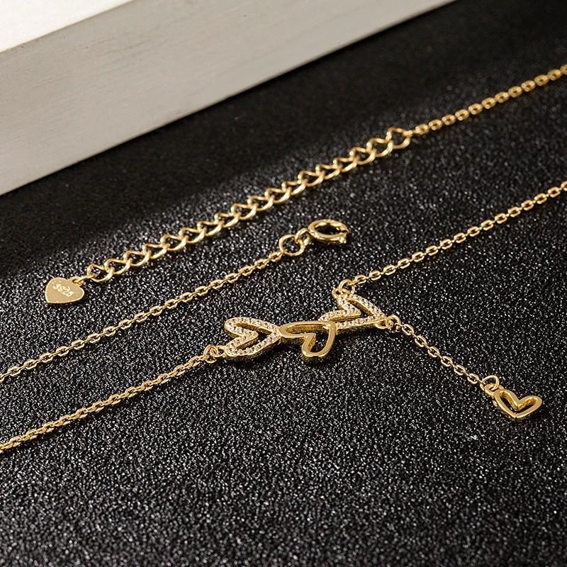 925 Sterling Silver Heart Tassel Pendant Necklace Fashion Jewelry for Women Rhodium Plated