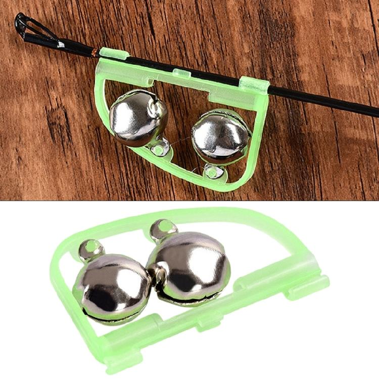 10pcs Fishing Gear Double Bells Alarm for Lake River Arched Fishing Bells Universal Rod Alarm Glow Night Indicator