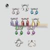 F136 Titanium Alloy Cat Earphones & Studs: E-Sports Cat Ear Cartilage & Lip Piercing Jewelry.