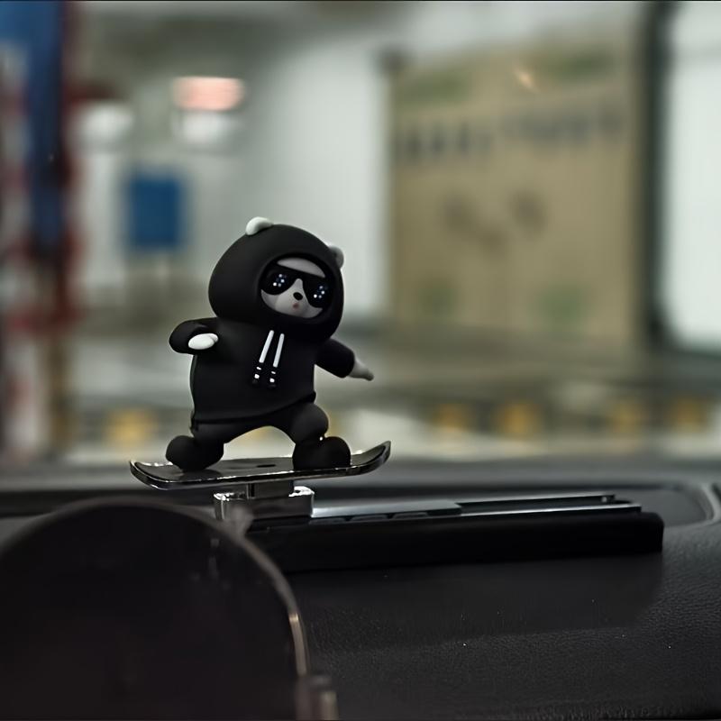 Leises Skateboard Panda Auto Ornament Armaturenbrett Stressabbau Innendekor