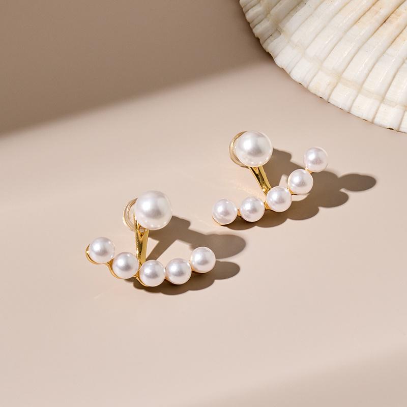 

Элегантные серебряные серьги-пусеты 925 пробы с жемчугом в японско-корейском дизайне