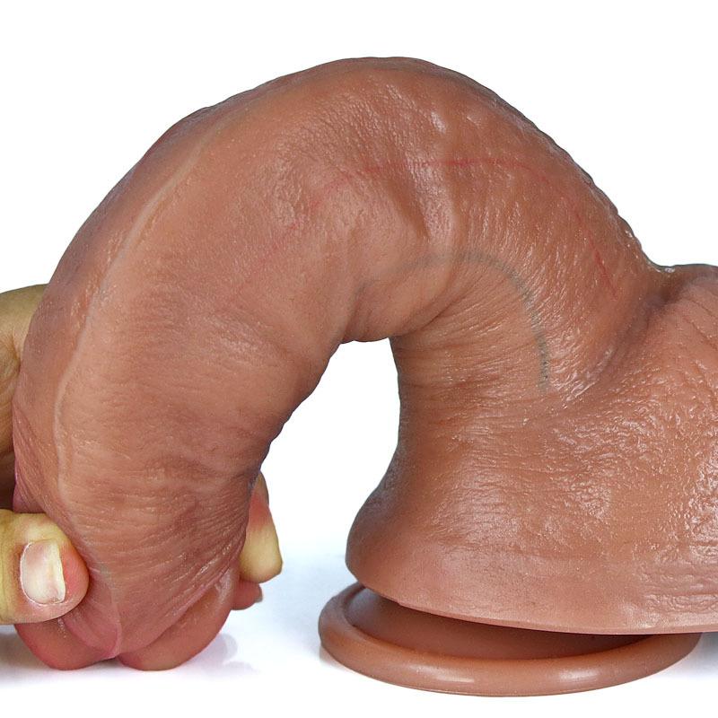 Soft Lifelike Dildo with Testicles,Flexible Silicone Penis with Strong Suction Cup,Big Glans Design for G-Spot & Anal Stimulation,Adult Sex Toy,Women