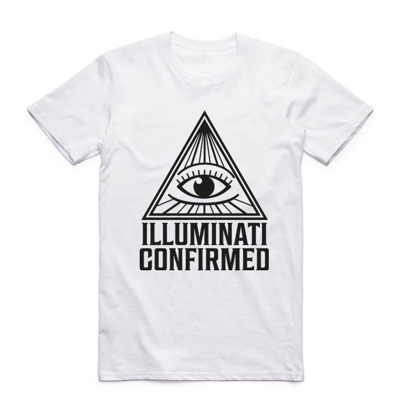 2019 Neue Mode Herren Print Vertraue Niemandem Illuminati Allsehendes Auge T-Shirt Kurzarm O-Ausschnitt Sommer Cooles Top T-Shirt