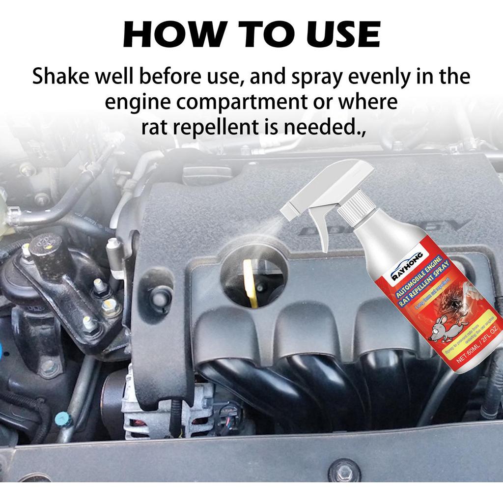 RAYHONG Bilmotor Gnageravstøtende Spray Bil Spesial Gnageravstøtende Spray Bilmotorrom Gnageravstøtende