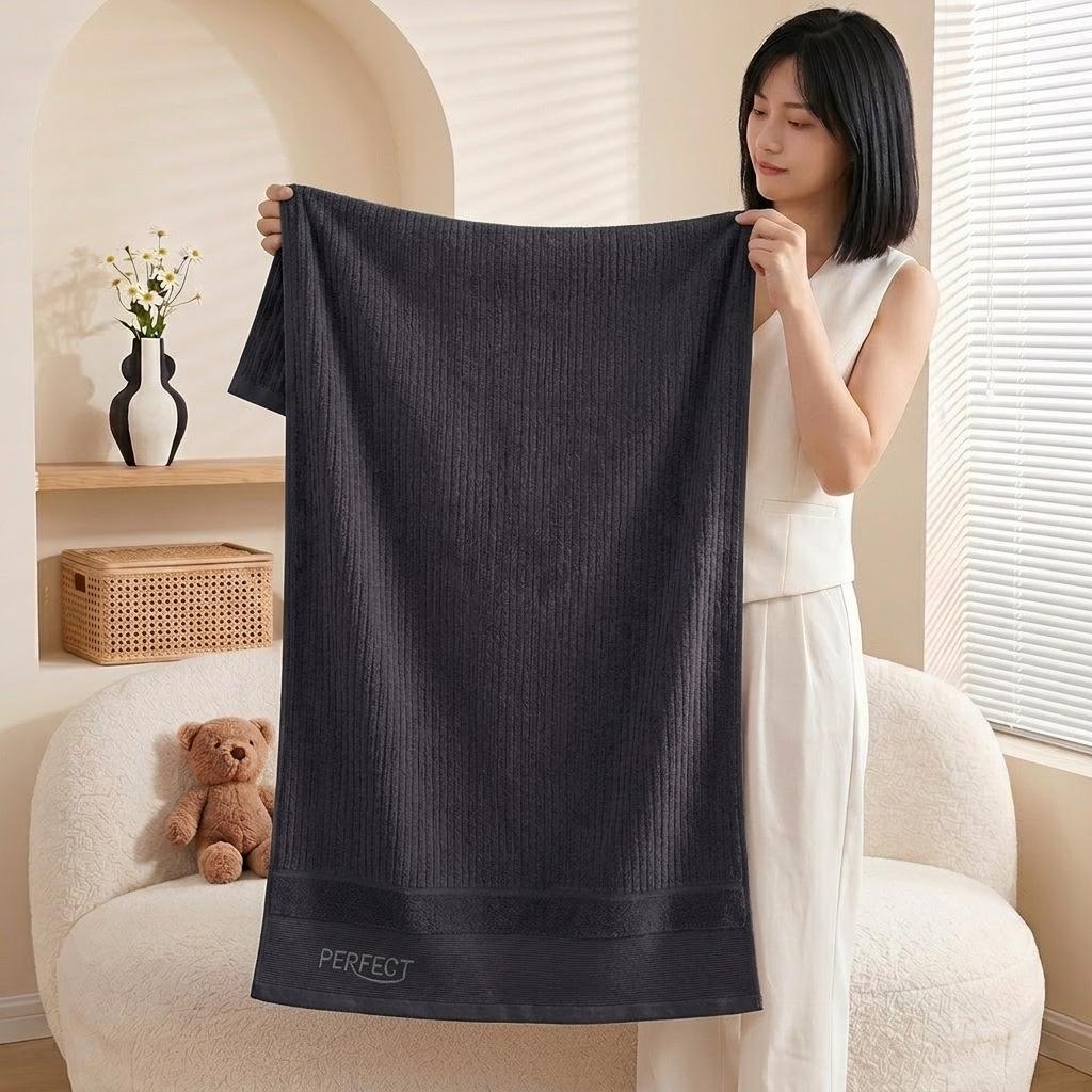 Antibacterial Pure Cotton Bath Towel 50x100cm - Absorbent, Soft, Adult Size