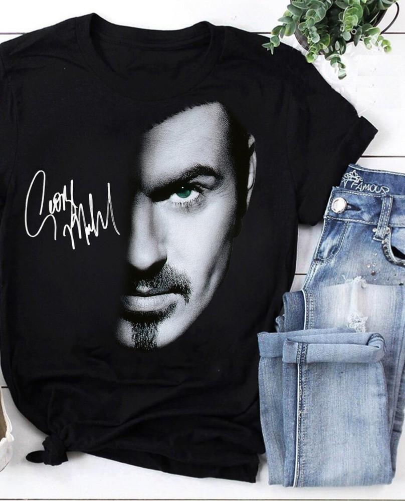 

Vintage George Michael Singer Short Sleeve Full Size Black Men Women Shirt Unisex T-Shirt XXXXL