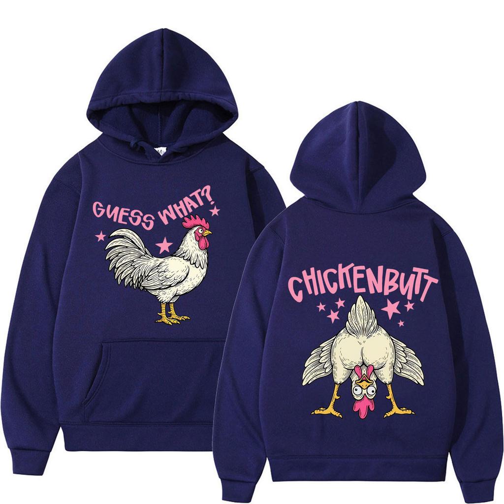Guess What Chicken Butt Funny Meme Sweatshirts Men Women Fashion Vintage Hoodie Winter Loose Casual Aesthetic Trend Pullover