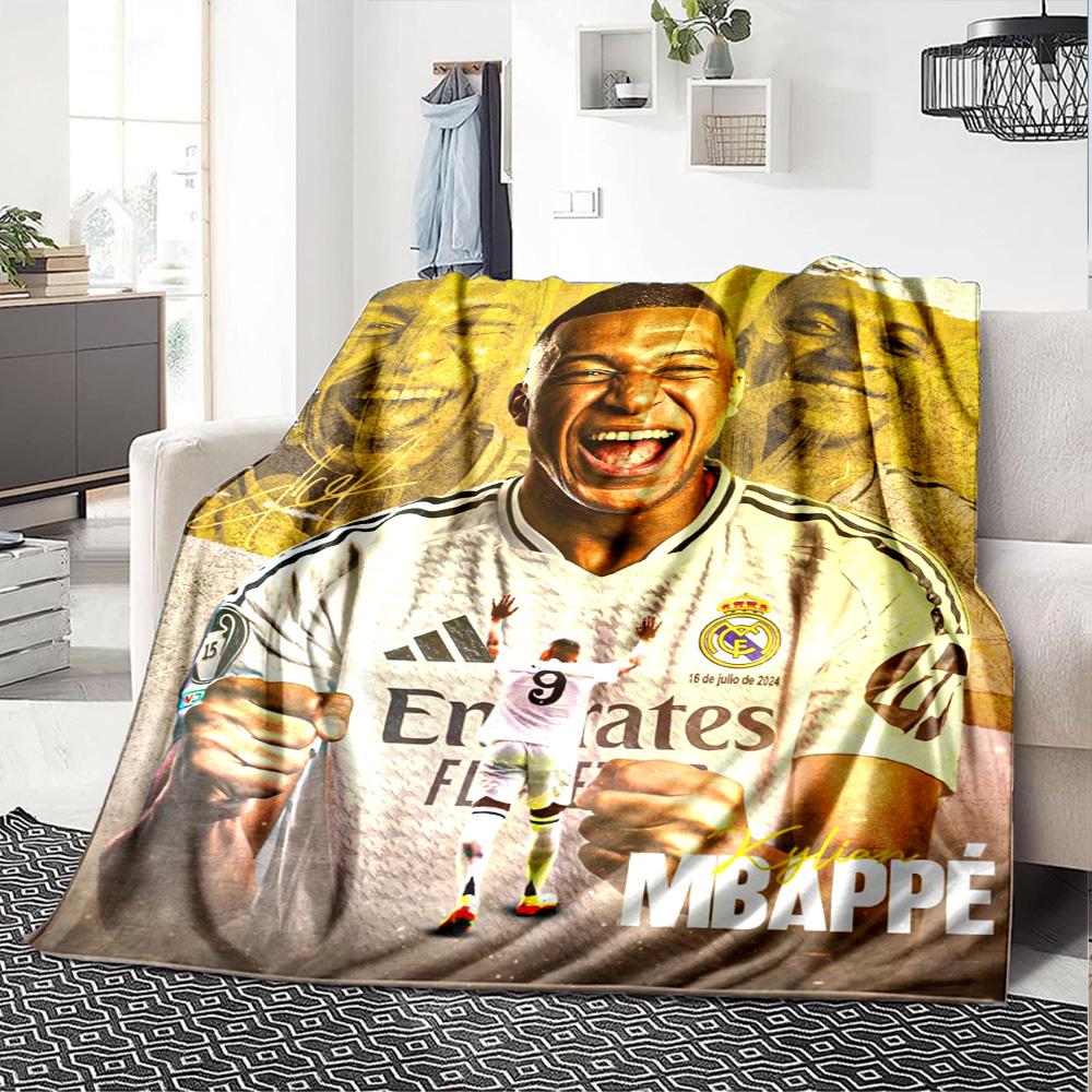 Star Player Kylian Mbappé Blanket Warmthful Decor Great for Chair Livingroom Office Chair for All Occasions Warmthful Decor