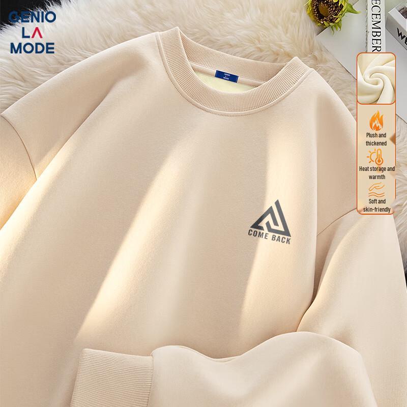 GENIOLAMODE Men's Fleece-Lined Crewneck Sweatshirt