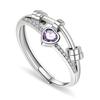 Heart-Shaped Birthstone Spinner Ring - Stress-Relief Roller Ball for Men & Women