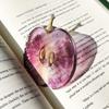 Marque-page en acrylique en forme de fruit Pomme Raisin Simulation Marque-page de lecture transparent Papeterie d'apprentissage Jouet pour enfants Cadeau