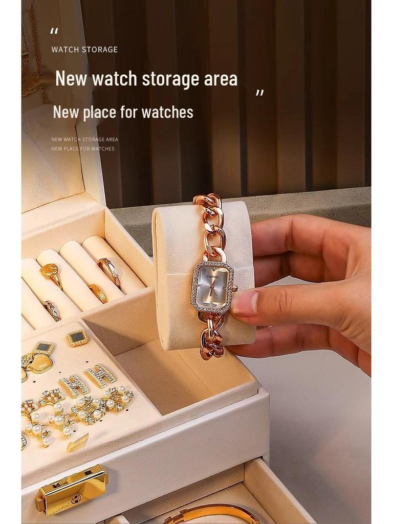 Elegant Jewelry Storage Box with Multi-Functional Drawers for Rings, Earrings, Necklaces, and Ornaments - Perfect for Home Display.