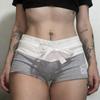 Spicy Girl Lace-Up Bow Sports Shorts - Spring/Summer 2026 Color Block Hip-Hugging Hot Pants for Women