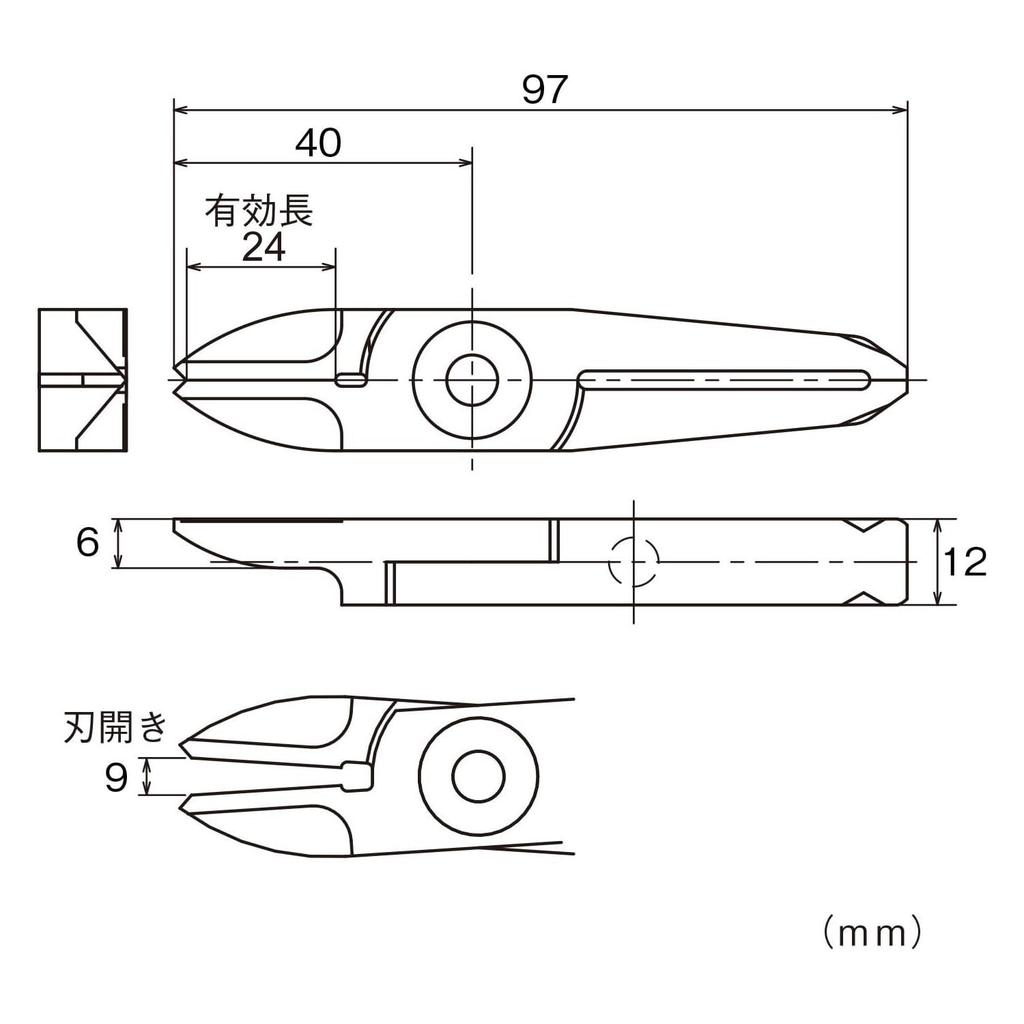 VESSEL Slide Air Vertical Type Straight Blade for NT20AJ Nipper, Blade/GT-NT20 Model, Resin,