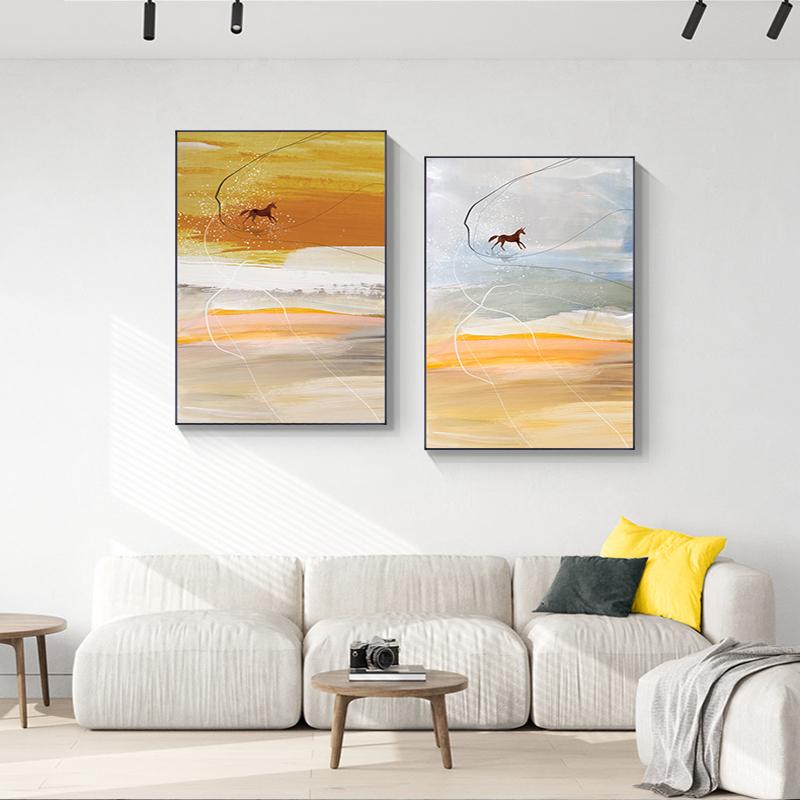 Poster e Stampe di Paesaggi Astratti Nuvole Cavallo Immagini su Tela Decorazione Pitture Nordic Wall Art per Soggiorno Casa