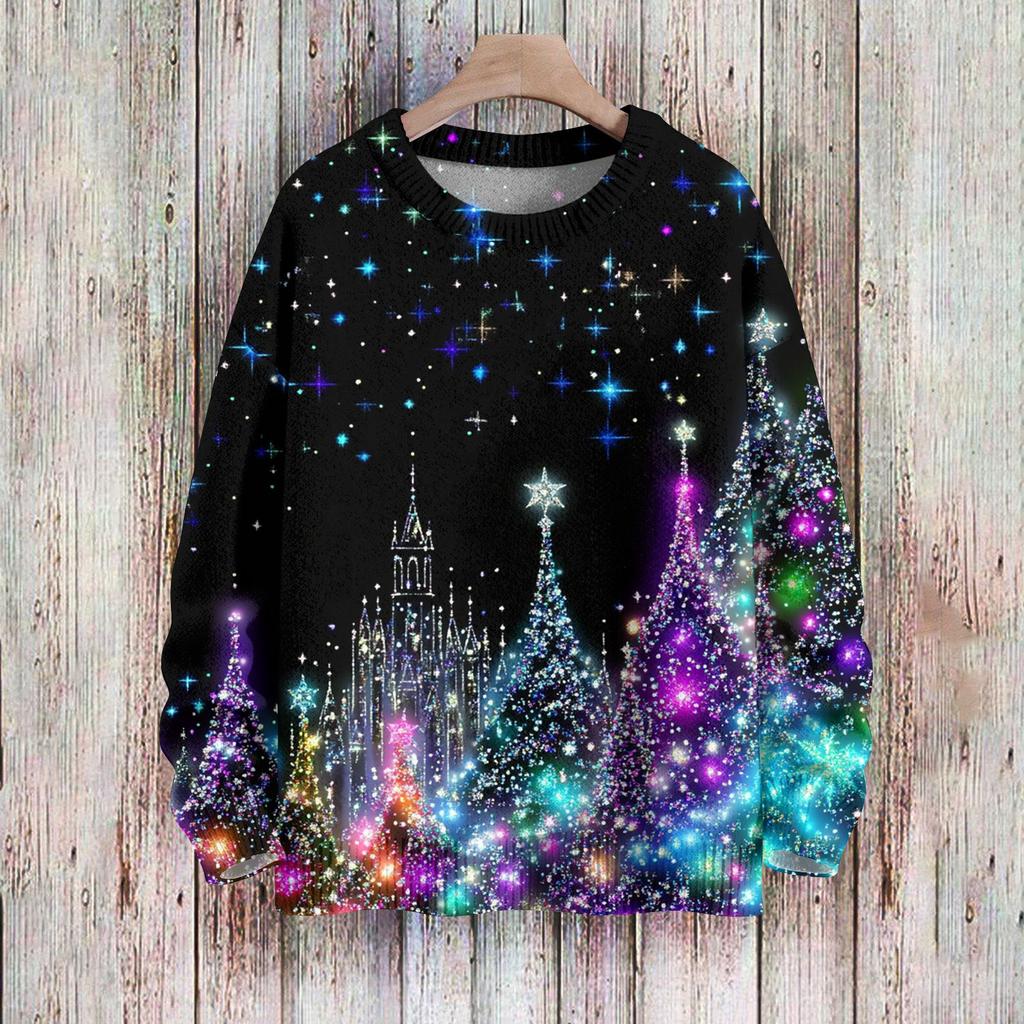 Christmas Sweatshirts For Women Knit Sweater Cute Shirt Fall Crewneck Pullover Tops