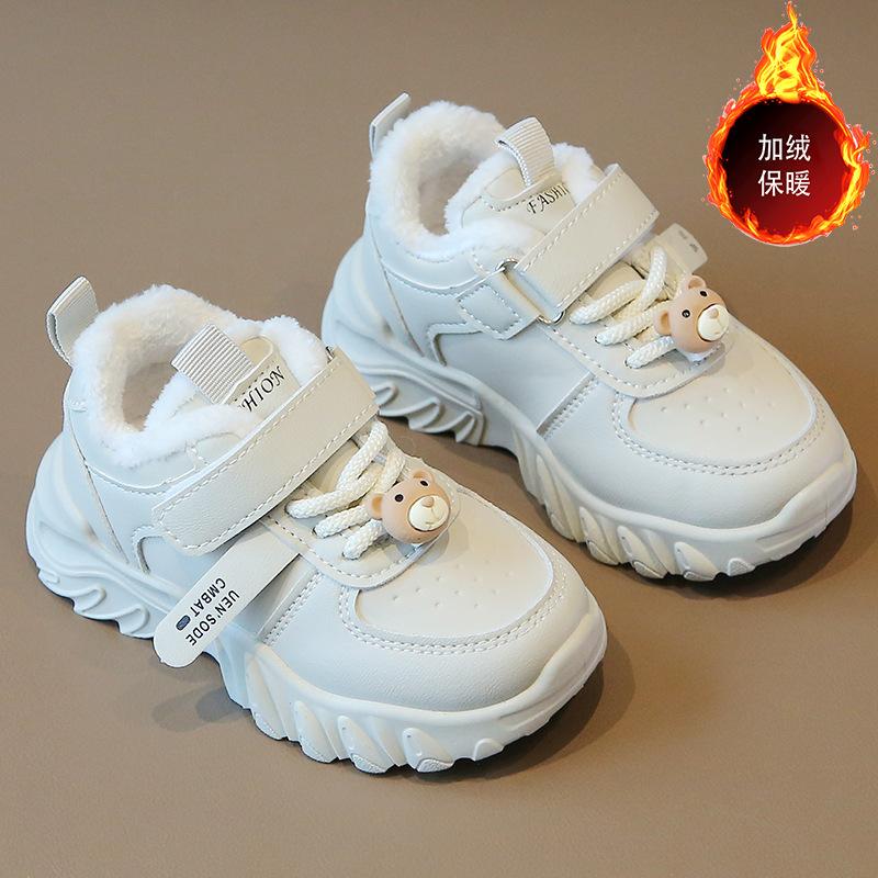 Children's cotton shoes 2025 winter boys' sports shoes fleece thickened girls' dad shoes warm baby casual shoes