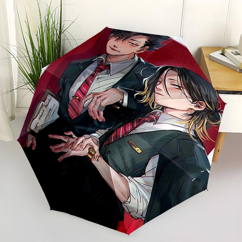 

1pc Outdoor Umbrella with Japan Volleyball Academy Print - Automatic Opening/Closing, Portable 3-Fold Design, 8-Rib Iron Frame - Perfect Gift f
