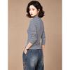 EST+II Women's Striped Mock Neck Half-Zip Long Sleeve Base Layer