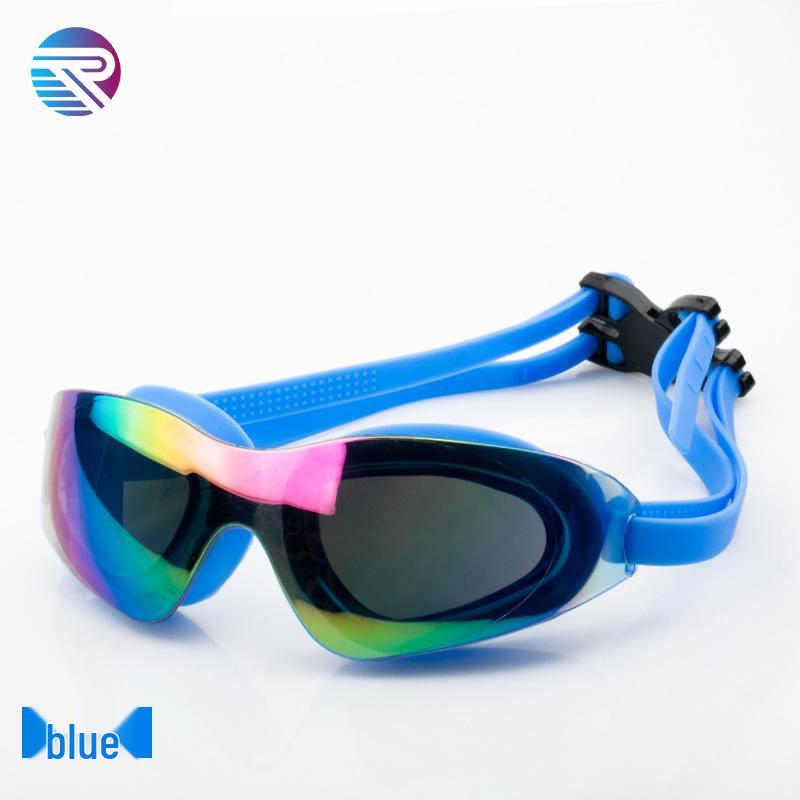 

HD кольорові модні окуляри для плавання з захистом від запотівання для дорослих - Окуляри з великою оправою для чоловіків і жінок