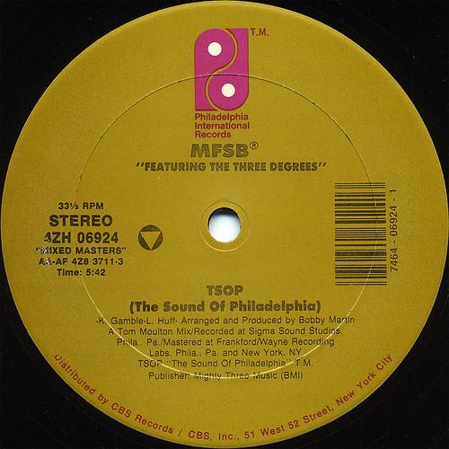 

12inch Record MFSB, THE THREE DEGREES - TSOP (The Sound Of Philadelphia) / 4ZH06924 Philadelphia In 1987 US Soul/Funk Used