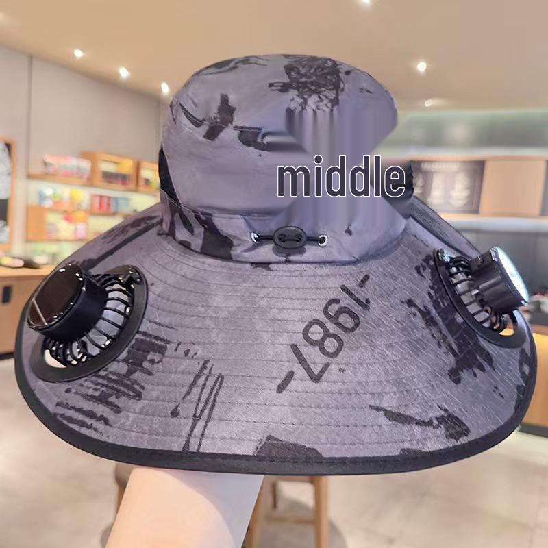 Solar-Powered Rechargeable Dual-Fan Fishing Hat for Sun Protection