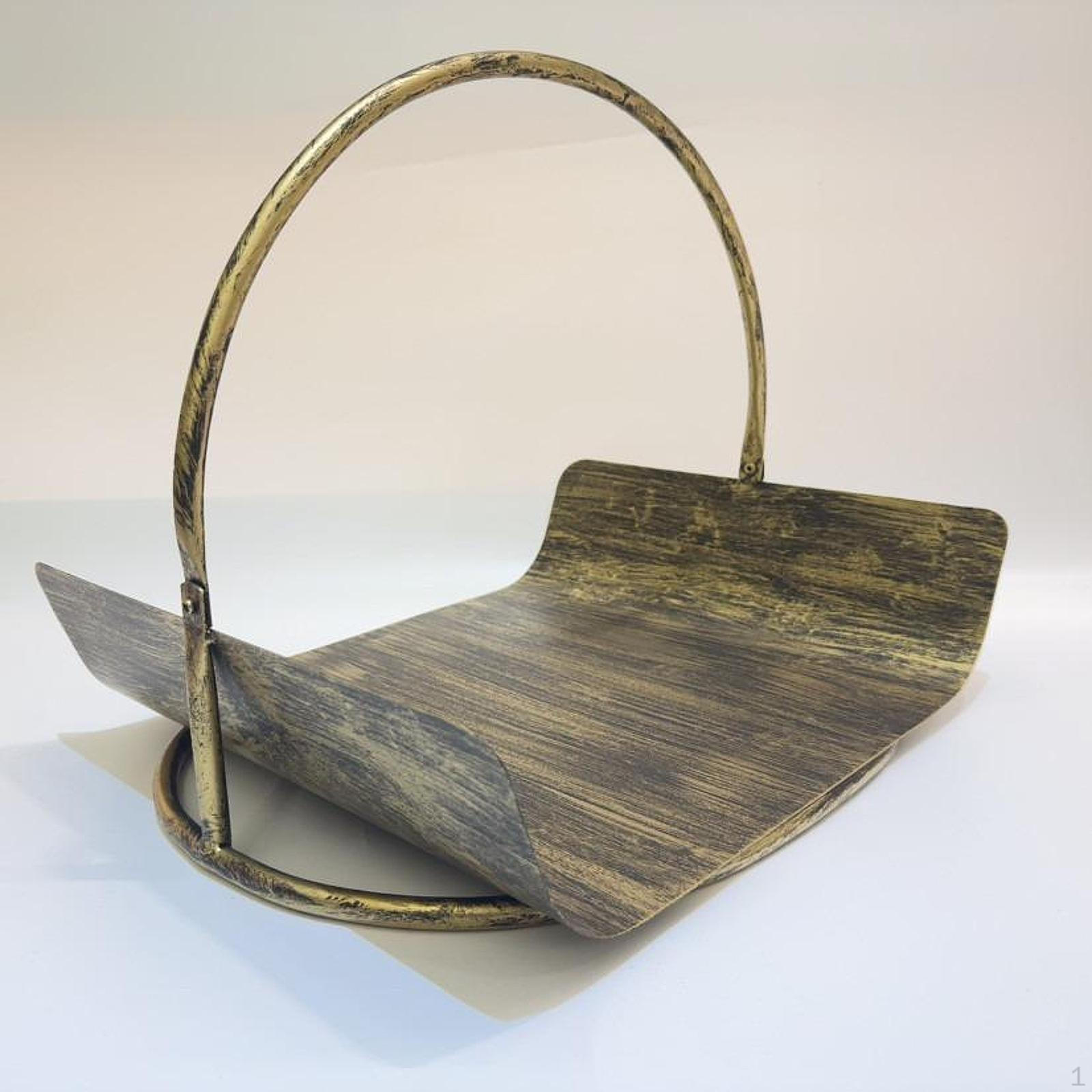 

Fireplace Log Holder Firewood Basket Heavy Duty Multipurpose Metal Wood Rack Logs Stacker bronze